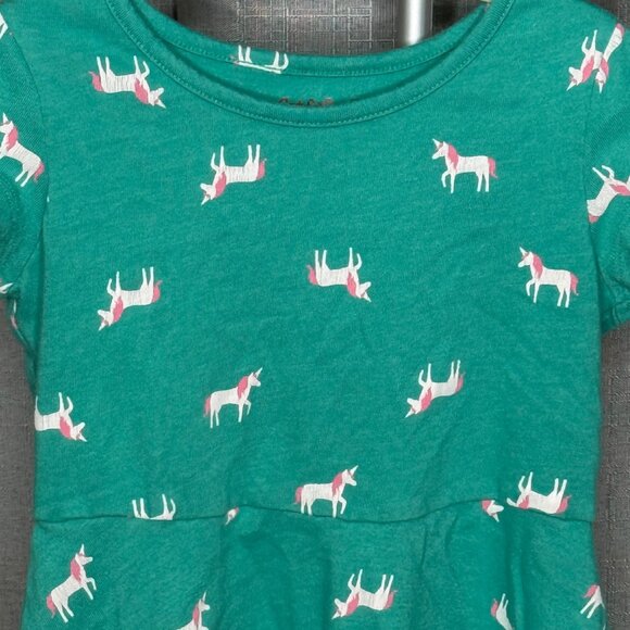 Cat & Jack - Girls Short Sleeve Unicorn Dress with Pockets - Size XS (4/5) - Picture 1 of 6